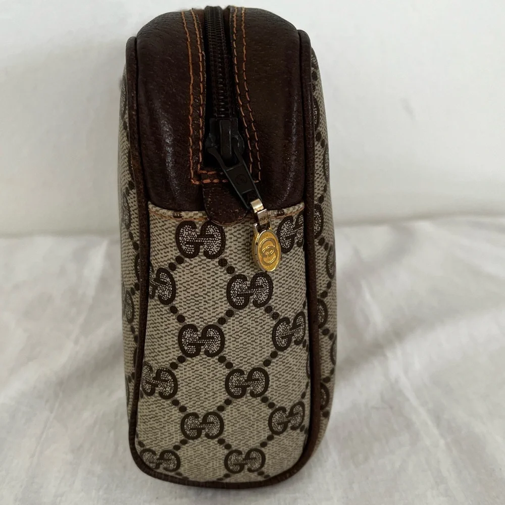 Rare Gucci GG Supreme Sherry Line Cosmetic Pouch Original Interior Late 70s-80